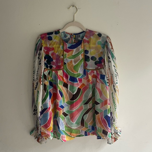 ANTHROPOLOGIE Bl-nk London Miranda Peasant Blouse Size XXS - Picture 4 of 8
